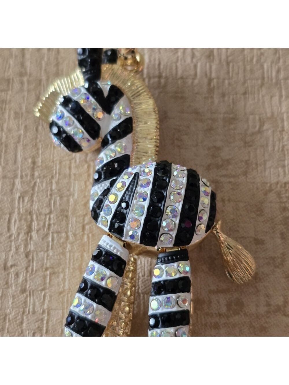 Long Sweater Necklace, Zebra